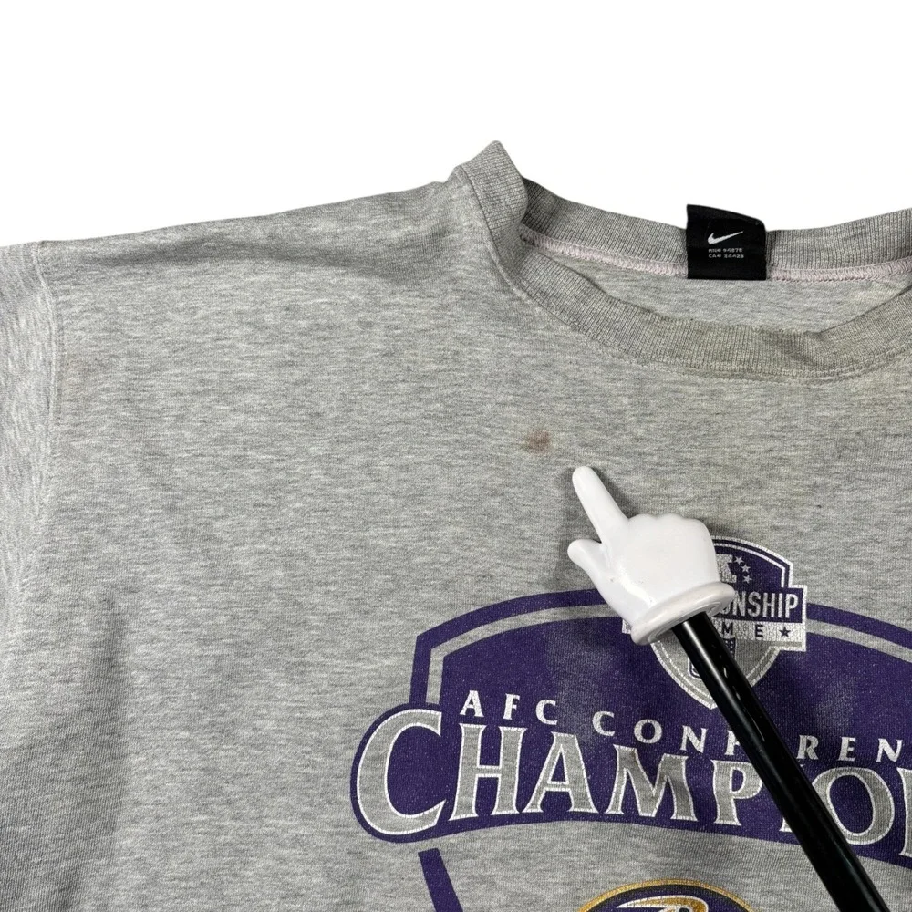 VTG Nike Baltimore Ravens AFC Champions Sweatshirt XXL Gray‎ NFL SuperBowl